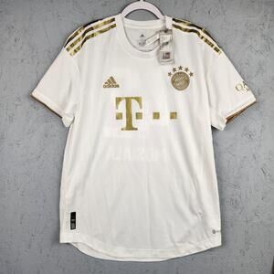 Bayern Munich Jersey Mens Large White Adidas Musiala 42 Soccer HEAT.RDY Away